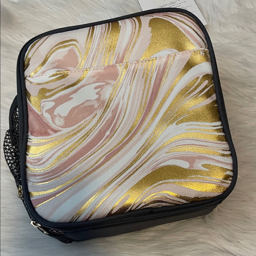 Pottery Barn Kids Gold & Blush Swirl Travel Pouch